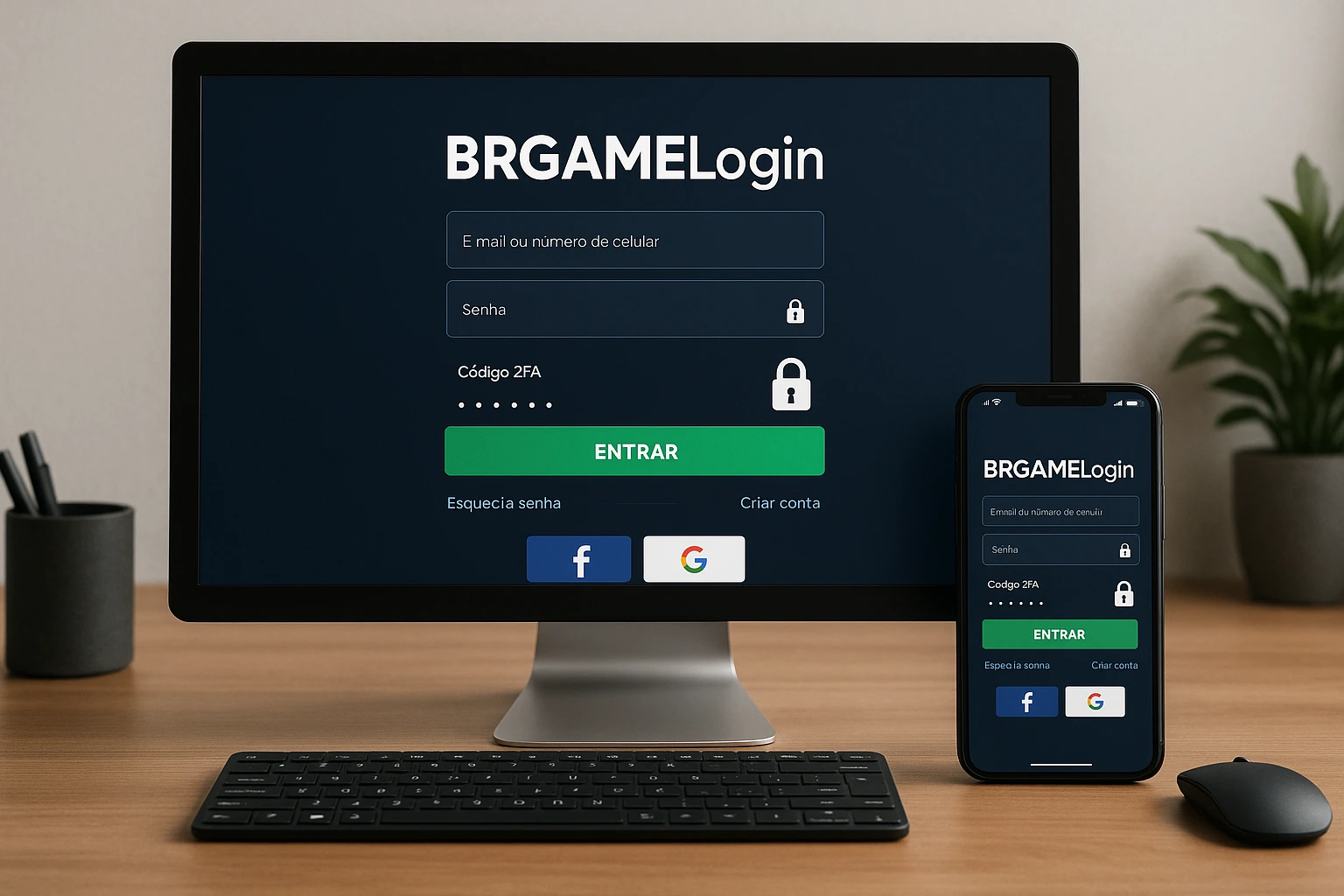 Criar uma nova Conta no plataforma BRGAME